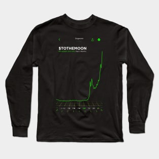 Dogecoin To The Moon Black and White Long Sleeve T-Shirt